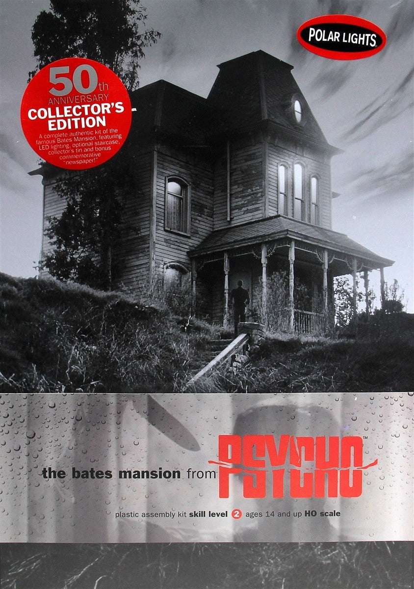 Polar Lights 854 HO Scale Psycho Bates Mansion Kit w/50th Anniversary Tin