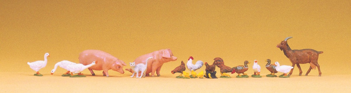Preiser 65326 O Assorted Small Animals Figures (Set of 19)