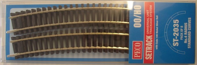 Peco ST-2035 HO Code 100 Nickel Silver 22.5 Degree Standard Curved Setrack