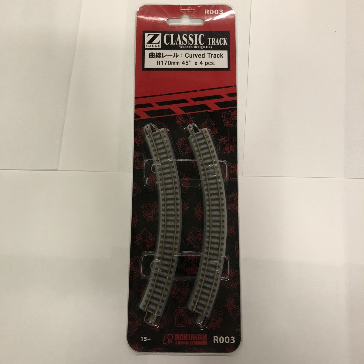 Rokuhan R003 Z Gauge Classic Curved Track R170mm 45 Degrees (4 Pcs.)