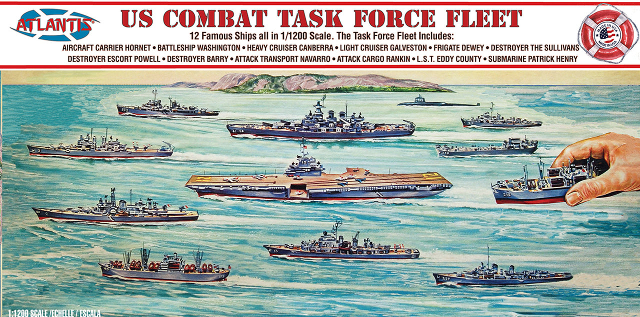 Atlantis Models R6300 1:1200 US Combat Task Force Fleet Ship Kit (Set of 12)