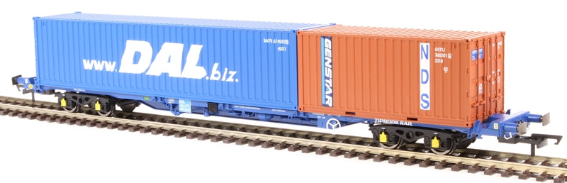 Hornby R6849 OO KFA Container Wagon in Tiphook Rail Livery w/DAL & Genstar