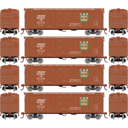 Roundhouse RND06803 HO Canadian National 40' Wood Reefer (Pack of 4)
