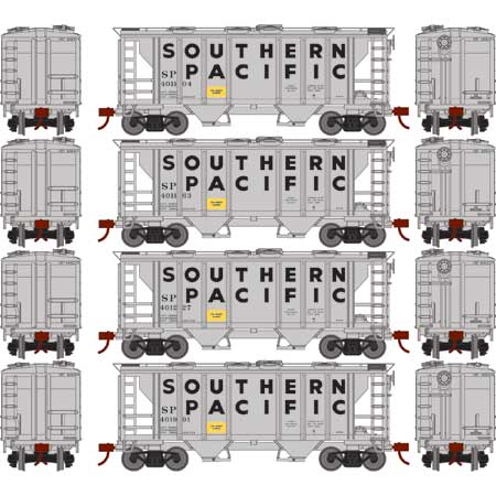 Roundhouse 2309 HO Southern Pacific PS-2 2003 2-Bay Covered Hopper (Pack of 4)