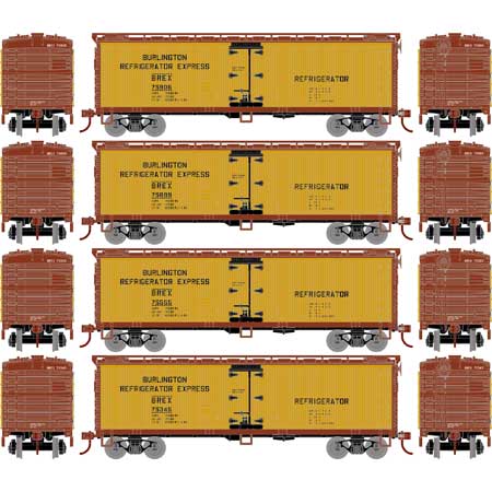 Roundhouse RND98491 HO BREX 40' Wood Reefer (Pack of 4)
