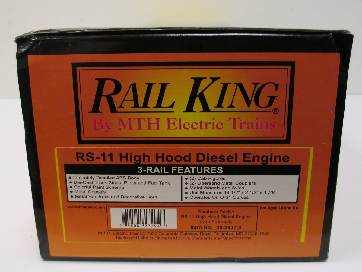 MTH 30-2937-3 Southern Pacific RS-11 High Hood Non-Powered Diesel Engine #2908