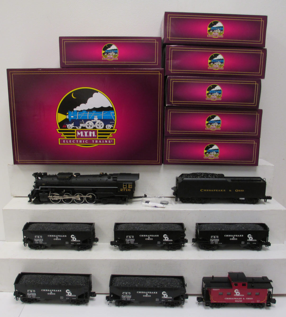 MTH 20-3420-1 Chesapeake & Ohio O Gauge Steam Freight Train Set w/PS 2.0