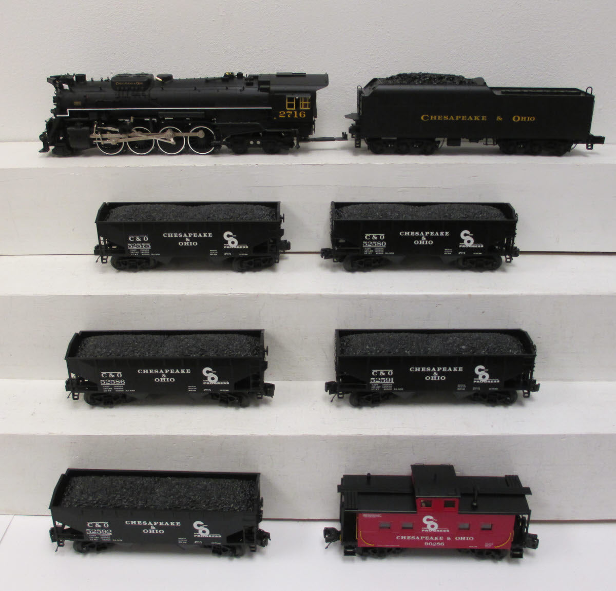 MTH 20-3420-1 Chesapeake & Ohio O Gauge Steam Freight Train Set w/PS 2.0