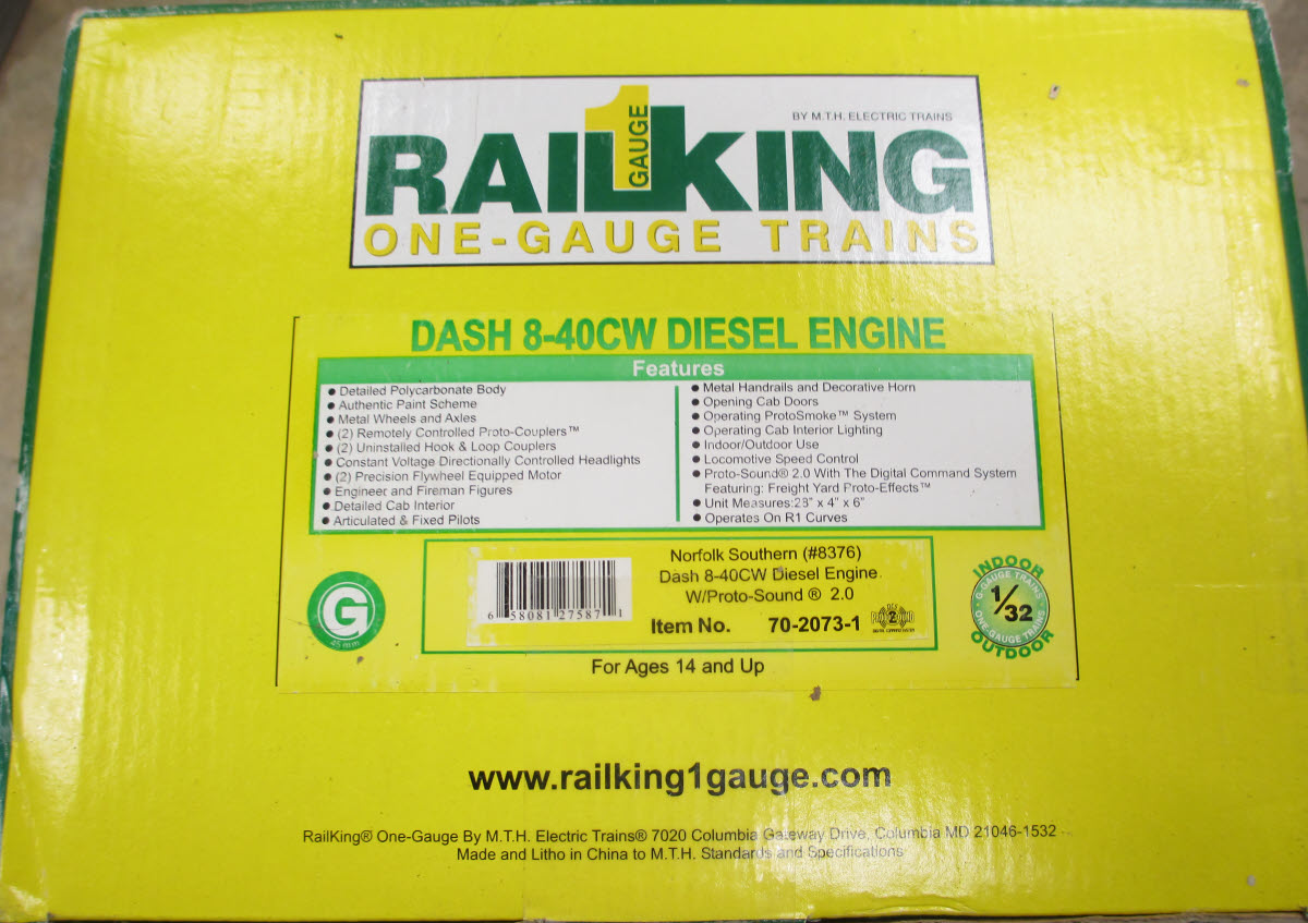 MTH 70-2073-1 Norfolk Southern G Scale Dash-8 Diesel Engine 6-Wheel Truck w/ PS2