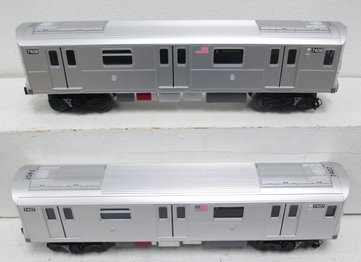 MTH 30-2797-3 O MTA R142A Series Subway Set Add-On Non-Powered Set (Set of 2)