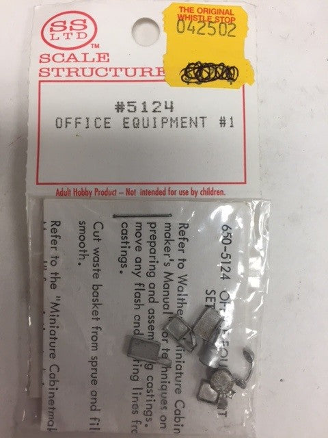 Scale Structures 5124 HO Office Equipment (Unpainted Metal Castings) Set #1