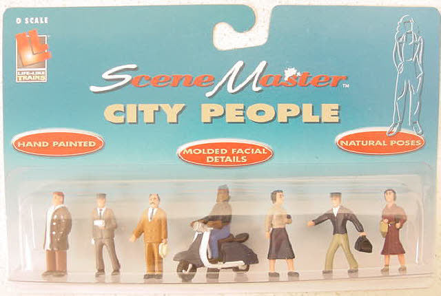 Life Like 1854 O Scene Master City People With Motorcycle Figures (Set of 7)