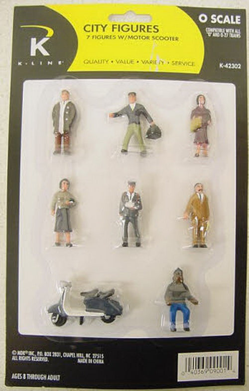 K-Line K42302 O / O-27 Scale City Figures With Motor Scooter (Set of 7)