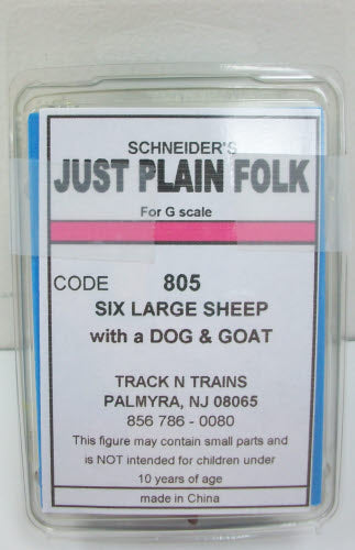 Just Plain Folk 805 Six Large Sheep, Dog & Goat