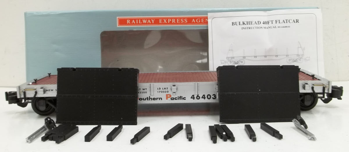 Aristo-Craft 46403 G Scale Southern Pacific Bulkhead Flatcar #46403