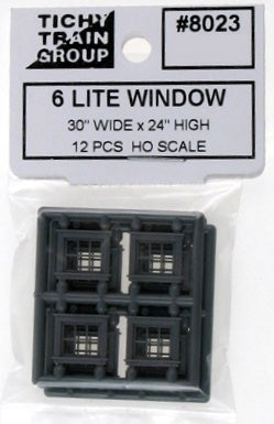 Tichy 8023 HO 28" x 26" 6-Lite Attic Style Windows (12)