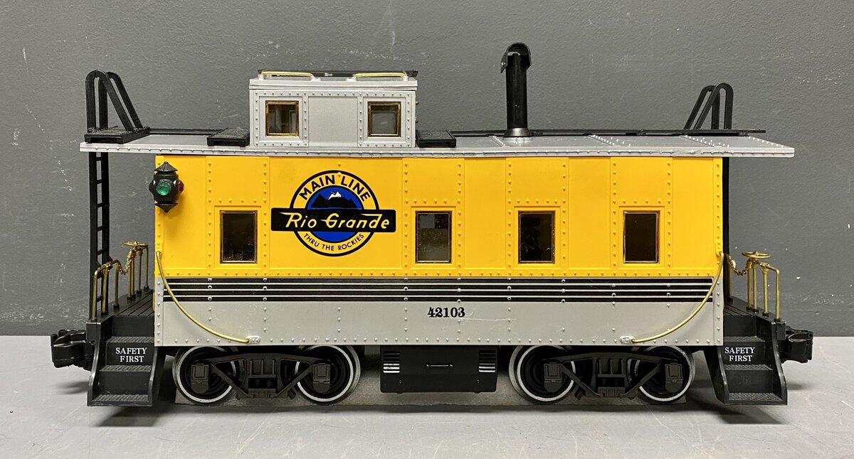 Aristo-Craft 42103 G Scale Rio Grande Illuminated Caboose (Metal Wheels)