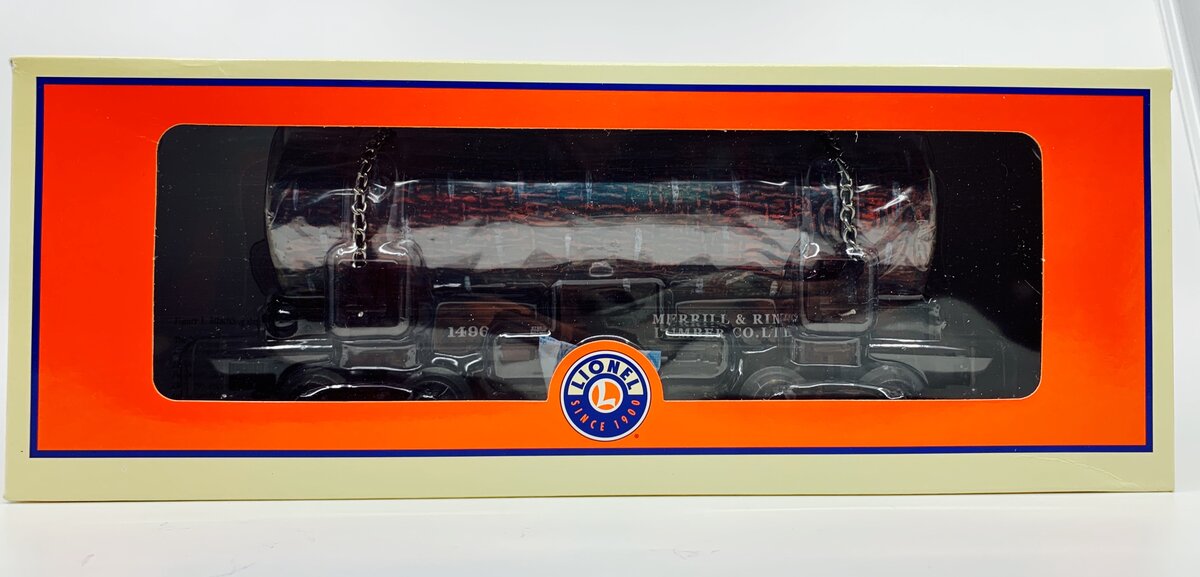 Lionel 6-27863 O Gauge Merrill & Ring Lumber Skeleton Log Car