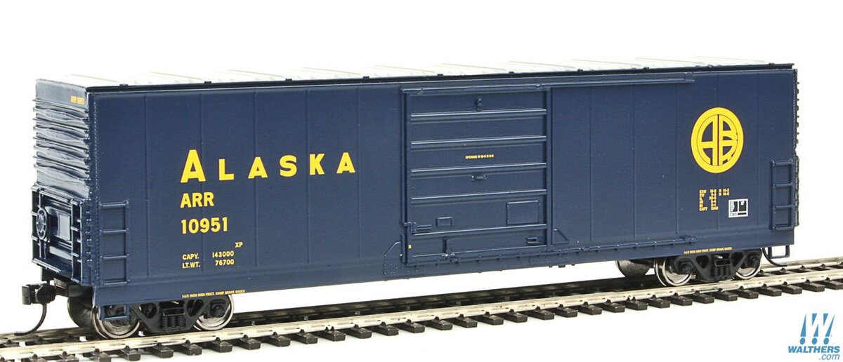 Walthers 910-1911 HO Scale Alaska Railroad 50' Evans Smoothside Boxcar #10951