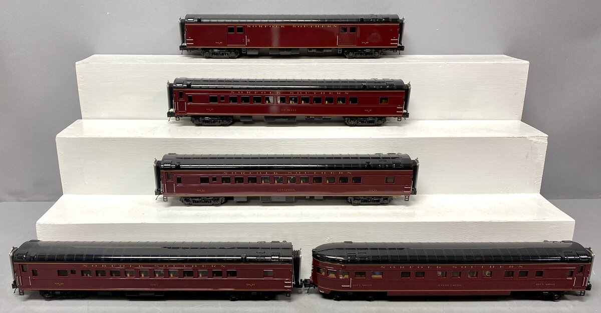 MTH 20-65265 O Norfolk Southern 70' ABS Smooth Passenger Car Set (Set of 5)