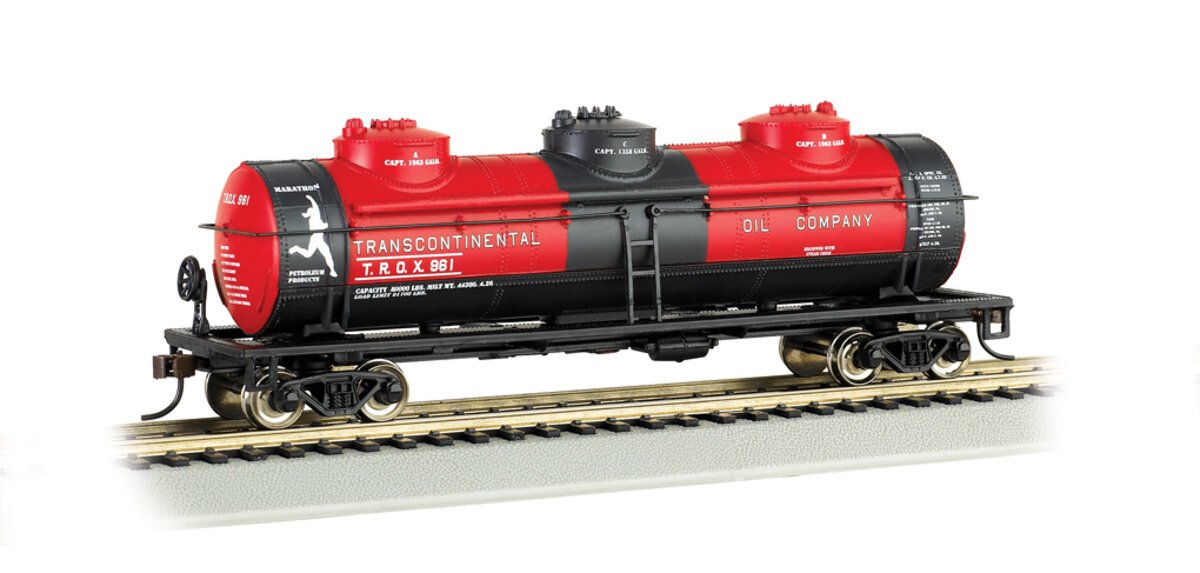 Bachmann 76901 HO Scale Transcontinental Oil Company 40' Three Dome Tank Car