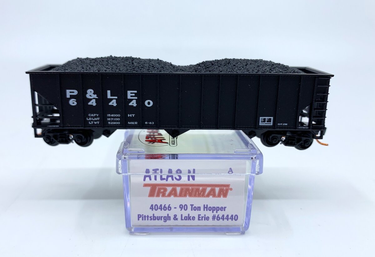 Atlas 40466 N Pittsburgh & Lake Erie 90 Ton 3-Bay Hopper w/ Load #64440
