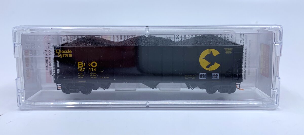 Micro-Trains 10800240 N B&O 100-Ton 3-Bay Rib Side Open Hopper w/Load #187114