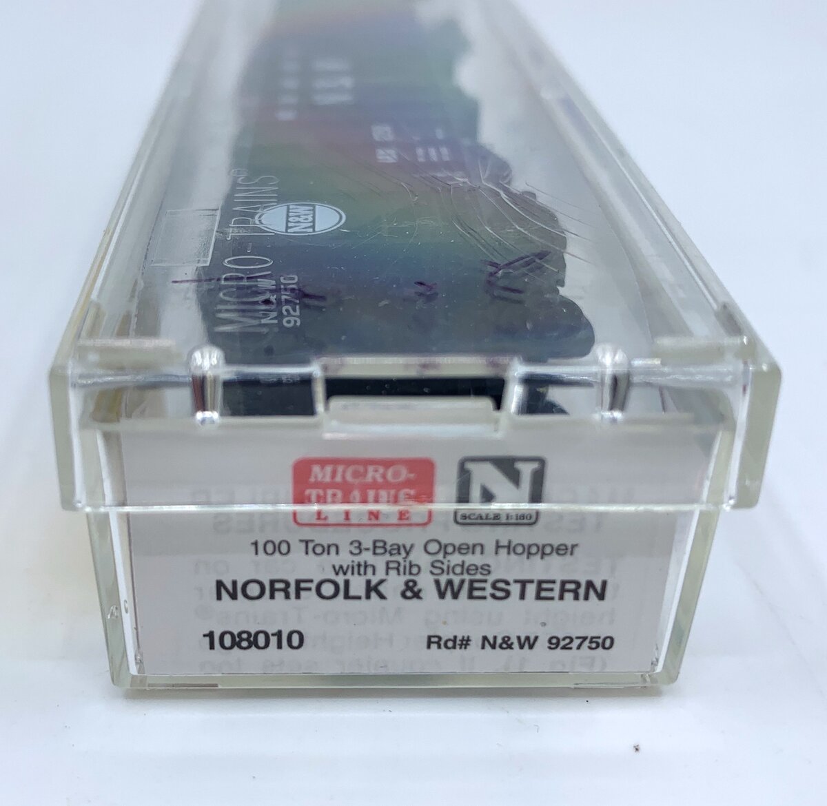 Micro-Trains 10800010 N N&W 100-Ton 3-Bay Rib Side Open Hopper w/Load #92750