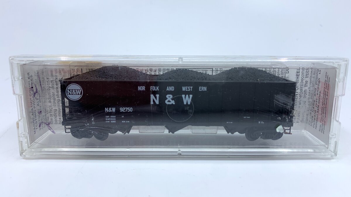Micro-Trains 10800010 N N&W 100-Ton 3-Bay Rib Side Open Hopper w/Load #92750