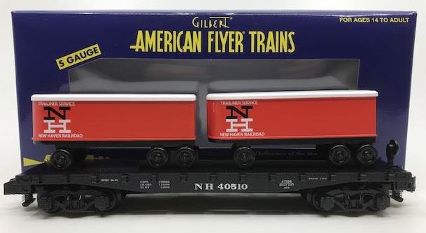 American Flyer 6-47984 S New Haven Piggyback Flatcar with Trailers