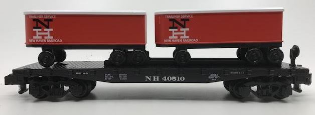 American Flyer 6-47984 S New Haven Piggyback Flatcar with Trailers