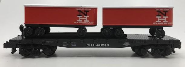 American Flyer 6-47984 S New Haven Piggyback Flatcar with Trailers