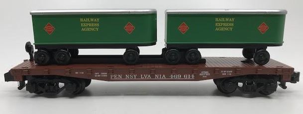 American Flyer 6-47985 S Railway Express Agency Piggyback Flatcar with Trailers