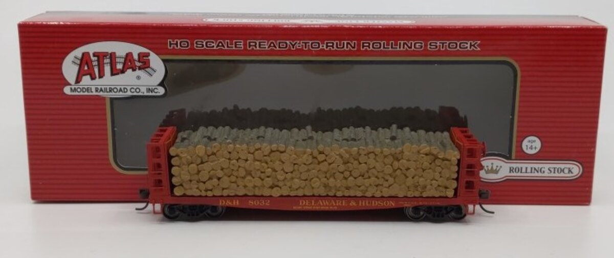 Atlas 20002872 HO Delaware and Hudson Pulpwood Flat Car #8032