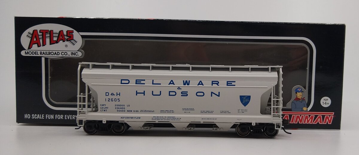Atlas 20004449 N Delaware & Hudson Trainman® ACF® 3560 Covered Hopper #12605