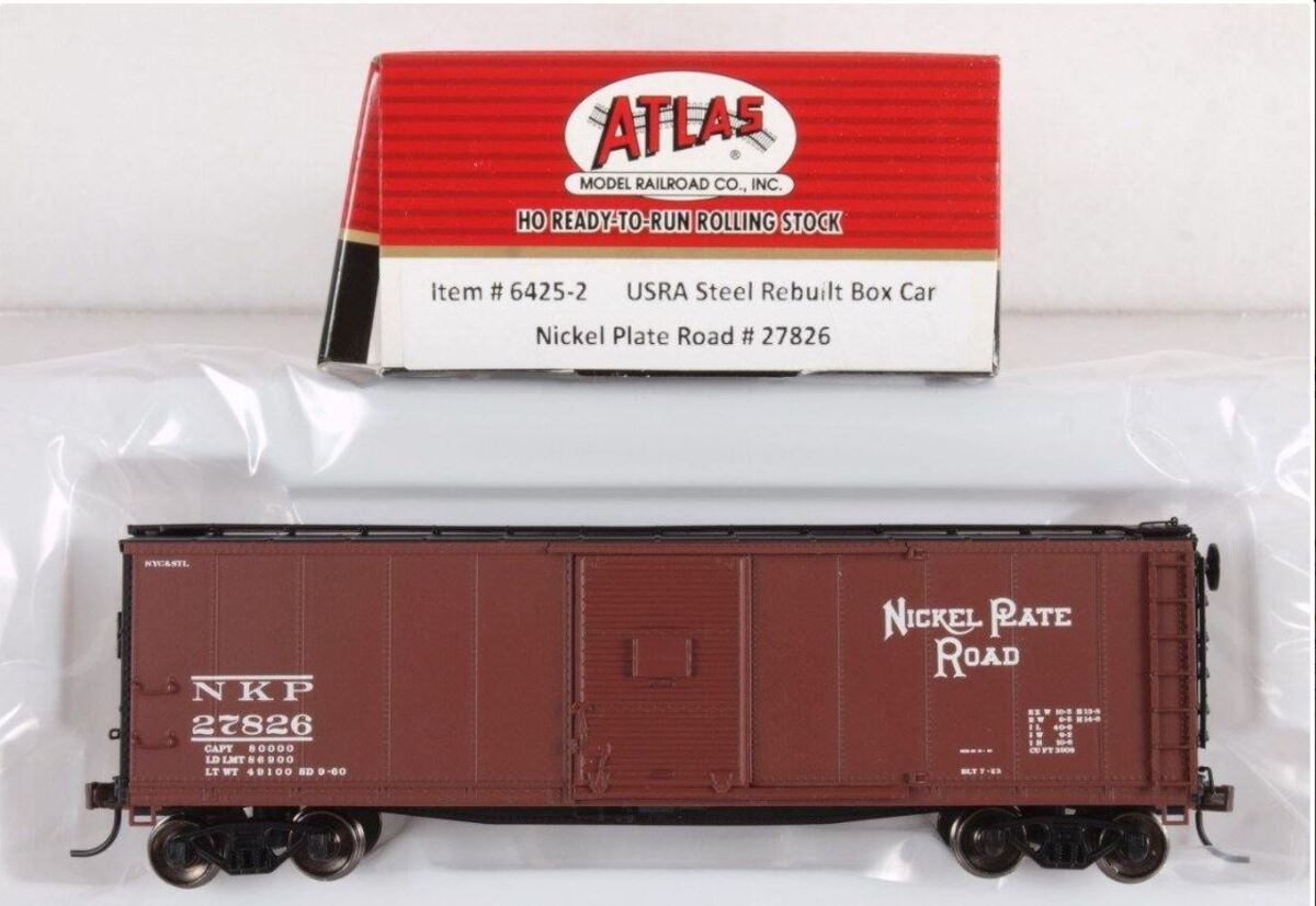 Atlas 6425-2 HO Nickel Plate Road USRA Steel Rebuilt Boxcar #27826