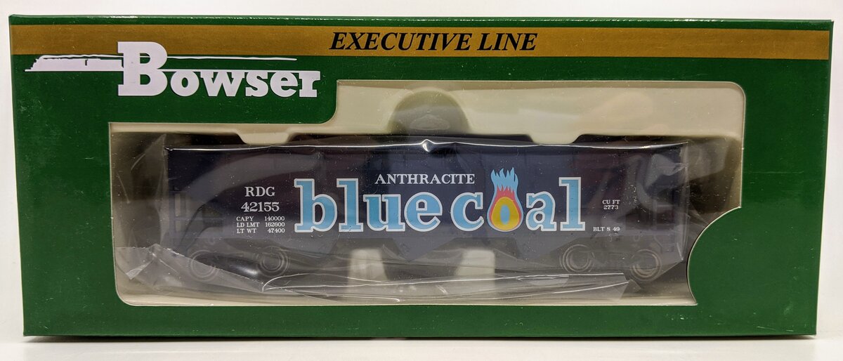 Bowser 41153 HO Reading 70-Ton 3-Bay Offset Blue Coal Hopper Car #42155