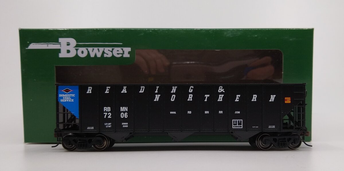 Bowser 41190 HO Reading, Blue Mountain & Northern 100-Ton 3-Bay Hopper #7206