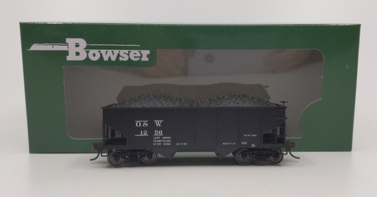 Bowser 41891 HO Ontario and Western GLa 2-Bay Hopper Car Ready To Run #1256