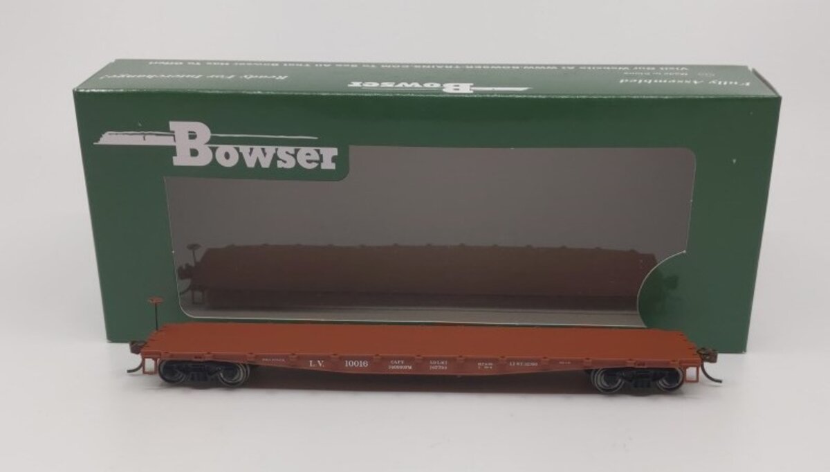 Bowser 41916 HO Lehigh Valley 50 Foot Flat Car Kits & Ready-to-Run #10016