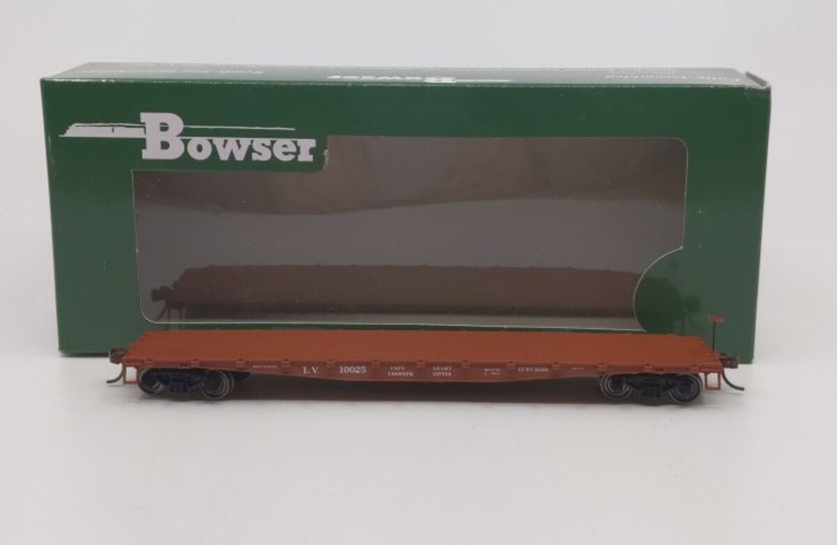 Bowser 41917 HO Lehigh Valley 50 Foot Flat Car Kits & Ready-to-Run #10025