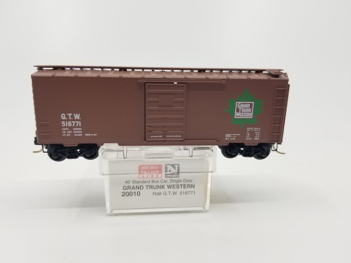 Micro-Trains 02000010 N GTW 40' Standard Single Door Boxcar #516771