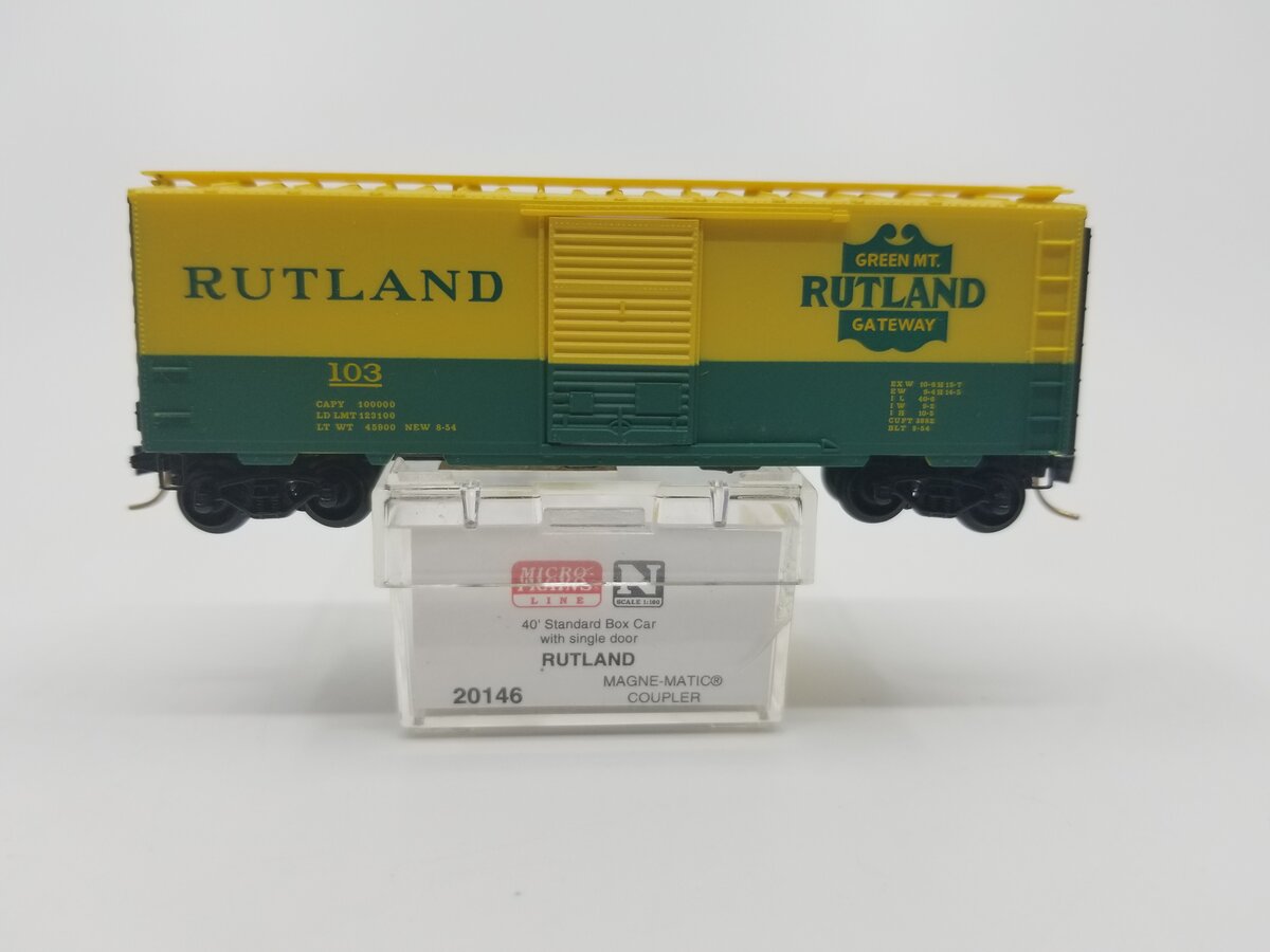 Micro-Trains 02000146 N Scale Rutland 40' Standard Single Door Boxcar #103