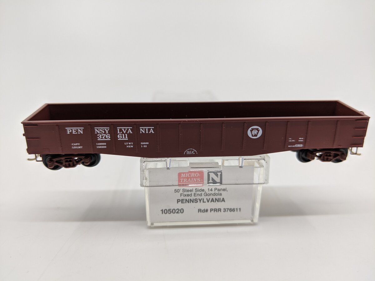 Micro-Trains 10500020 N Pennsylvania 50' 14 Panel Fishbelly Side Gondola #376611