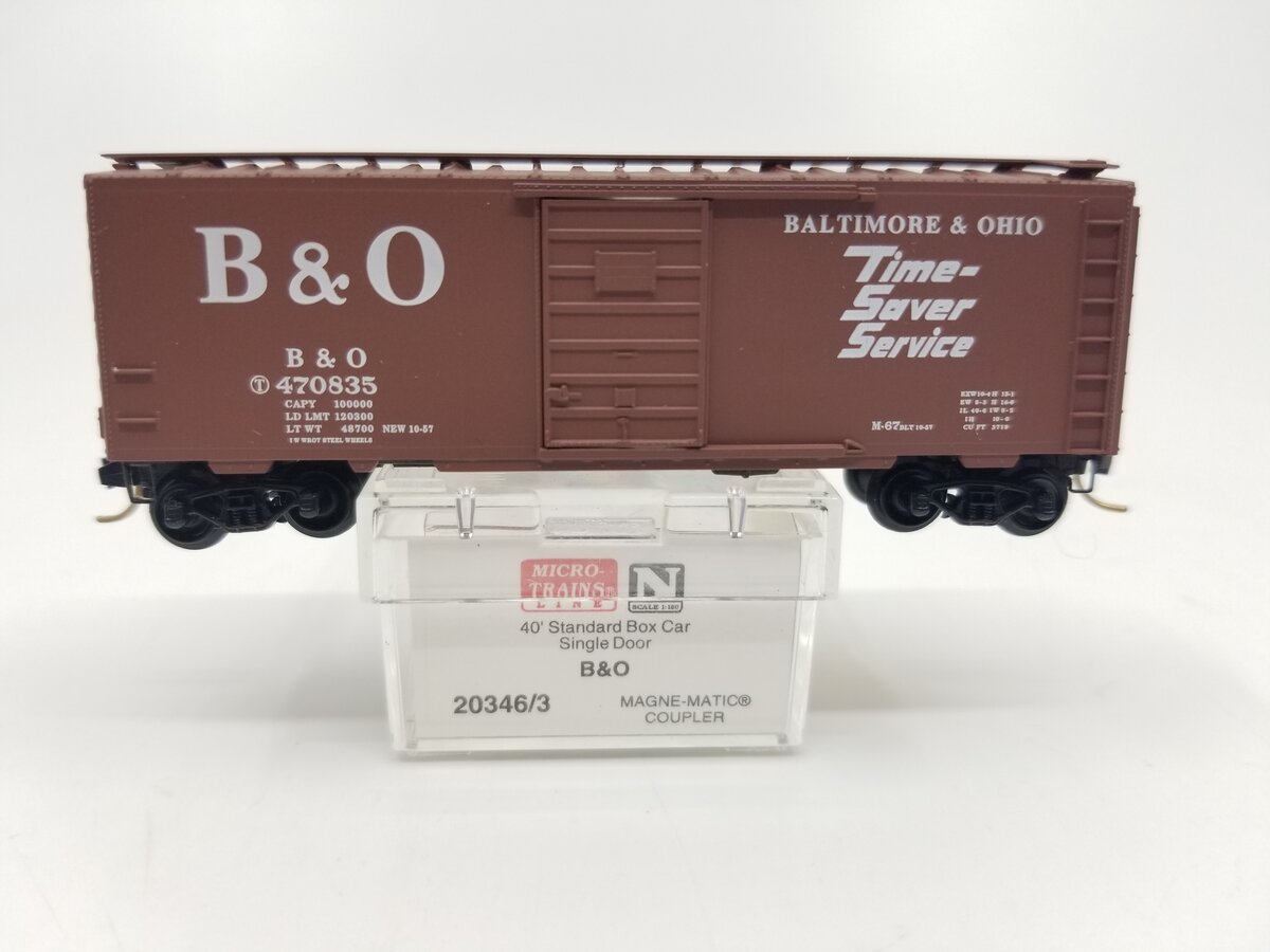 Micro-Trains 20346/3 N Scale Baltimore & Ohio 40' PS-1 Boxcar #470835