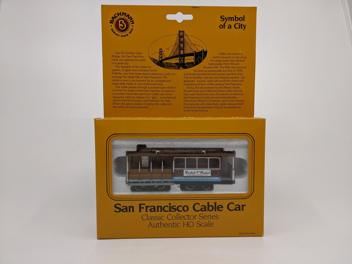 Bachmann 60541 HO San Francisco Powell & Mason Cable Car # 11