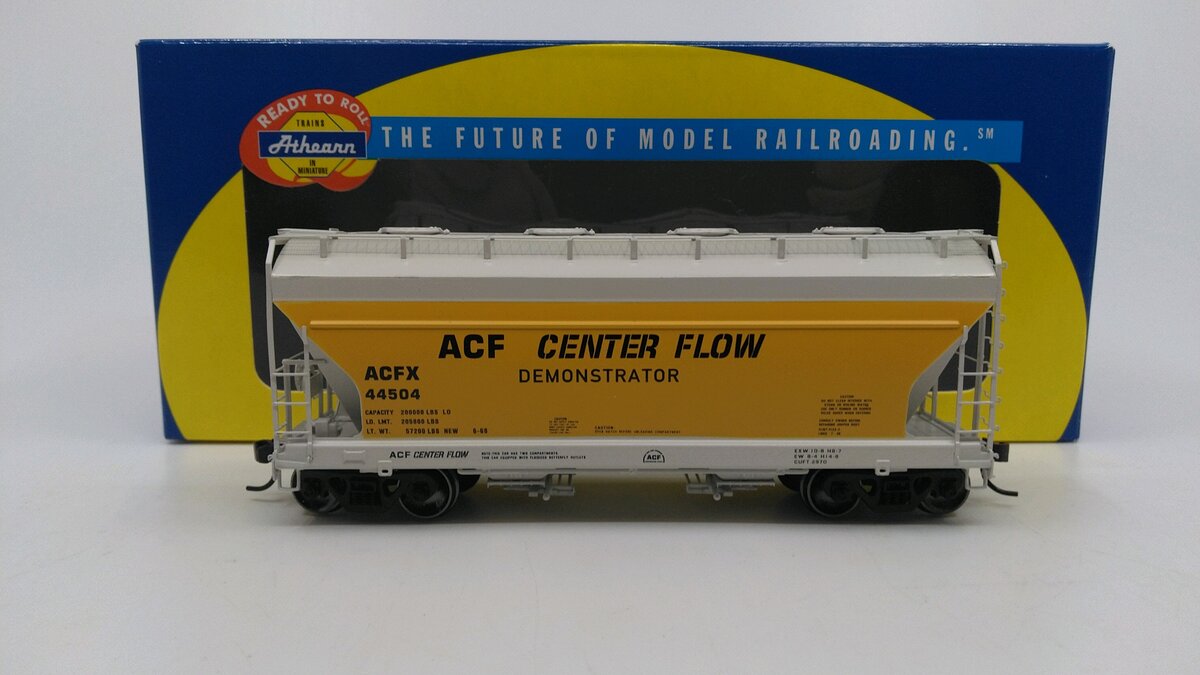 Athearn 93938 HO Scale ACF Demonstrator 2970 2-Bay Hopper #44504