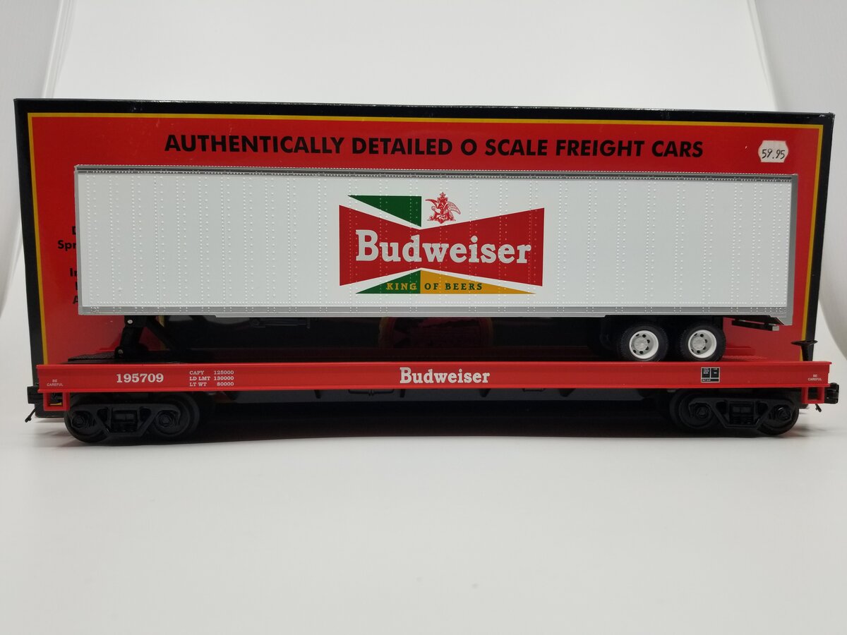 MTH 20-98678 Budweiser Flat Car w/ 48' Trailer