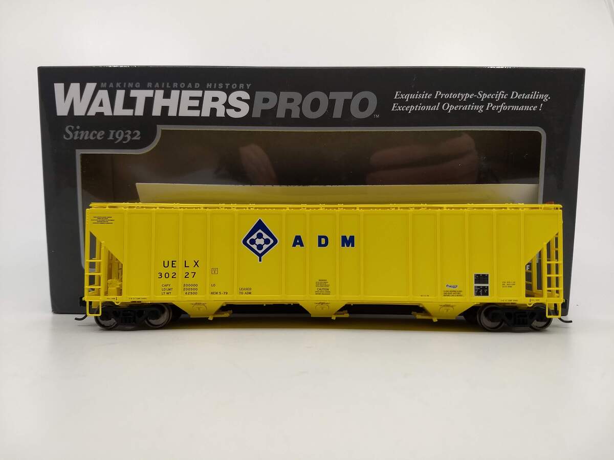 Walthers 920-106125 HO ADM/UELX 55' Evans 4780 3-Bay Covered Hopper #30227