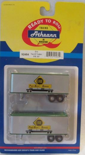 Athearn 92484 HO Scale Erie 25' Trailers (Pack of 2)